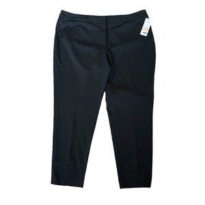 NWT Calvin Klein Womens Split Front Casual  Black Trouser Pants Plus Size